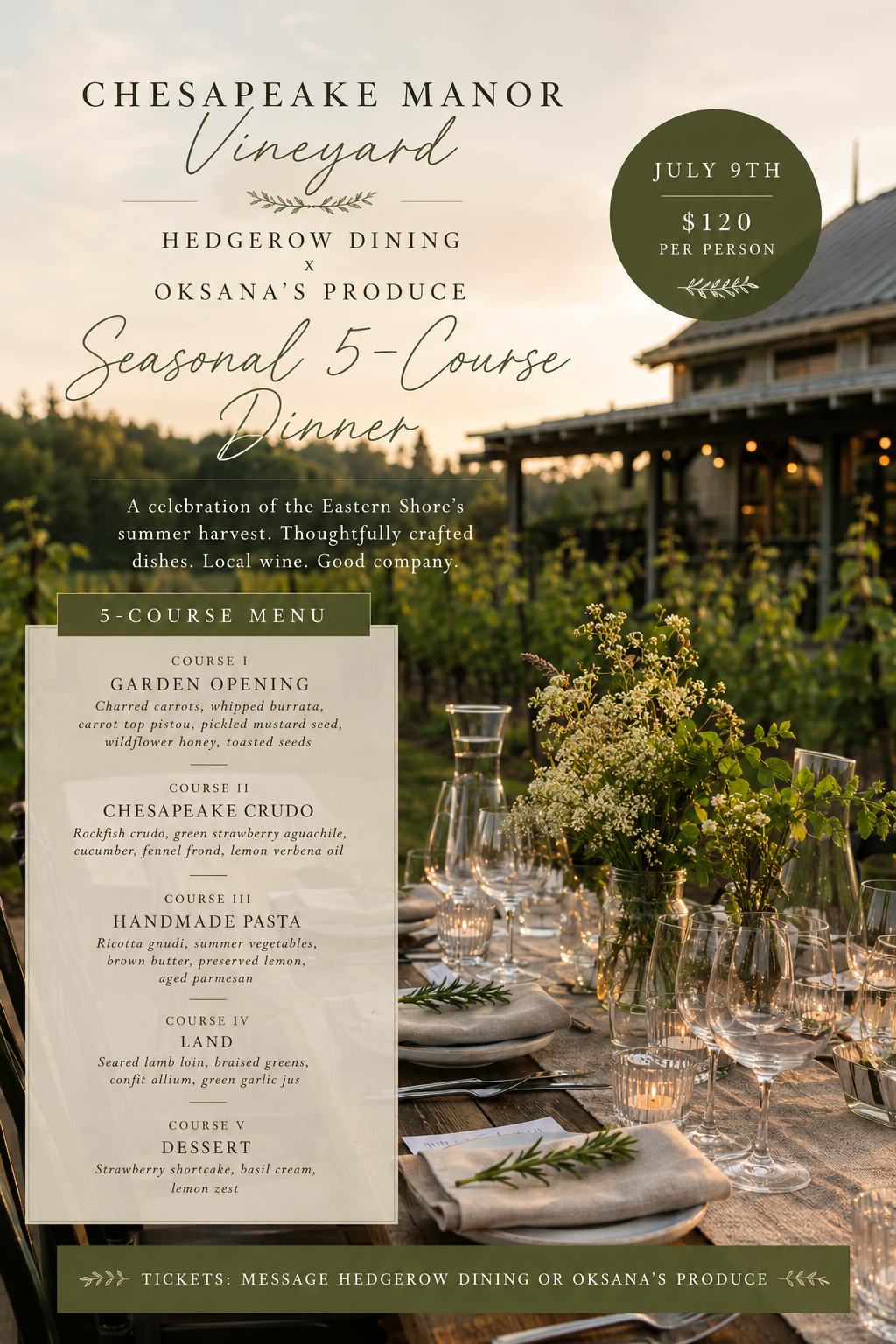 Farm to Table @ Chesapeake Manor Winery